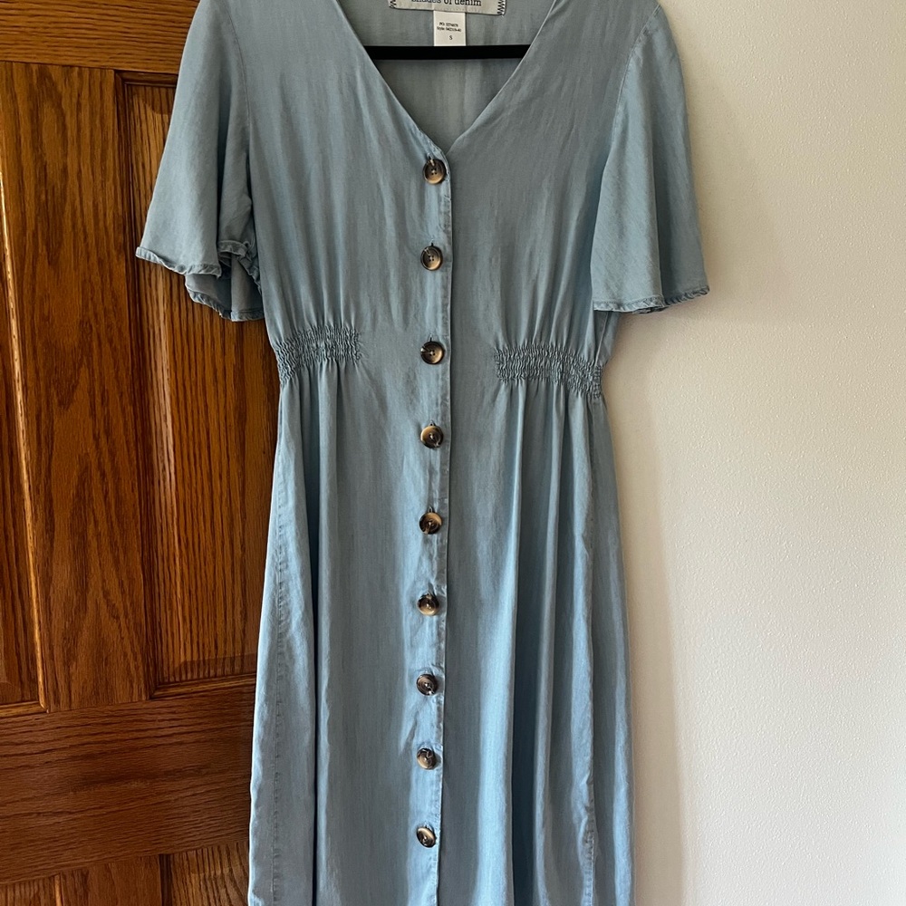 Blue Button-Down Dress